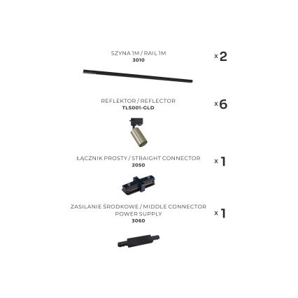 Zuma Line - Faretto per sistema a binario 6xGU10/35W/230V nero/oro