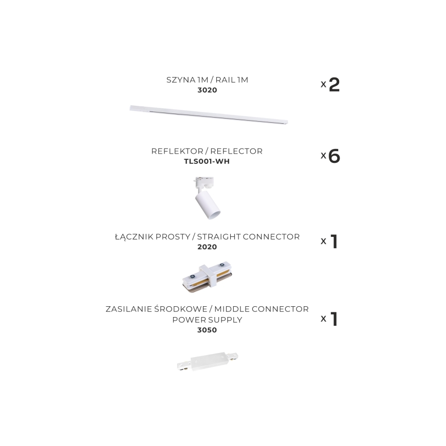 Zuma Line - Faretto per sistema a binario 6xGU10/35W/230V bianco