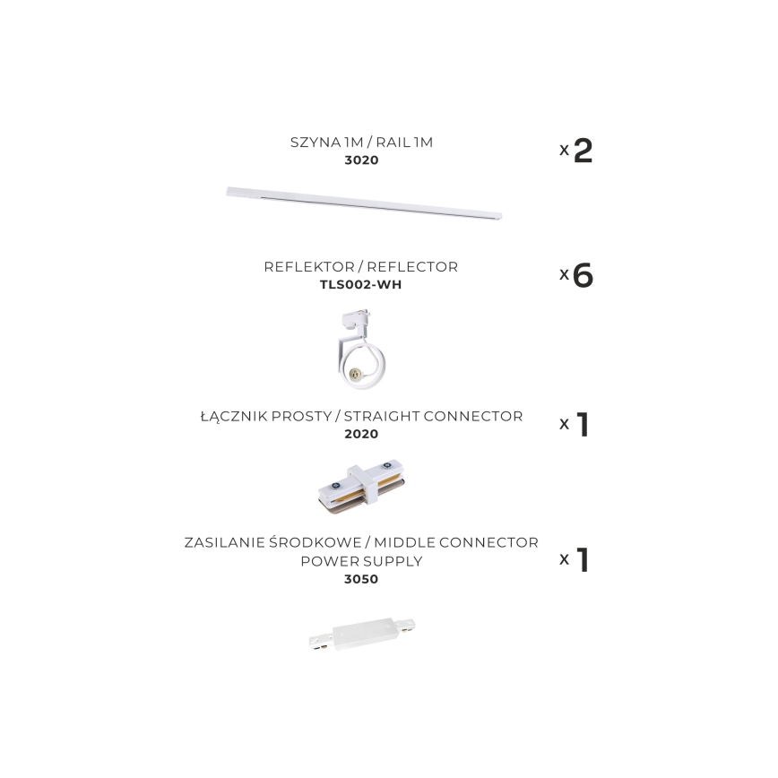 Zuma Line - Faretto per sistema a binario 6xGU10/10W/230V bianco