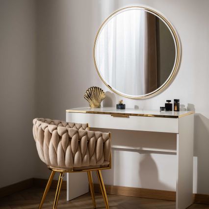 Zuma Line - Specchio da bagno a parete con retroilluminazione LED/36W/230V 3000/4000/6000K Ø 80 cm IP44 oro