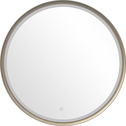 Zuma Line - Specchio da parete per bagno retroilluminato a LED, 36W, 230V, 3000/4000/6000K, Ø 80 cm, IP44, finitura ottone