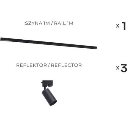 Zuma Line - Faretti da incasso nel sistema 3xGU10/35W/230V nero