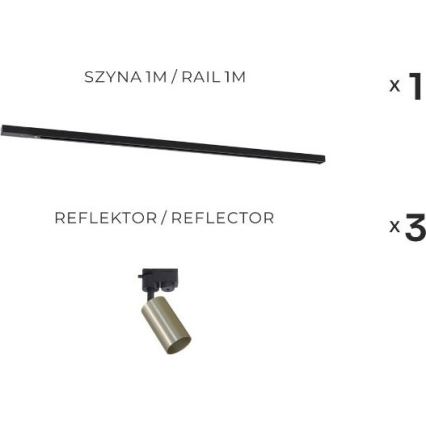 Zuma Line - Faretto per sistema 3xGU10/35W/230V nero/oro