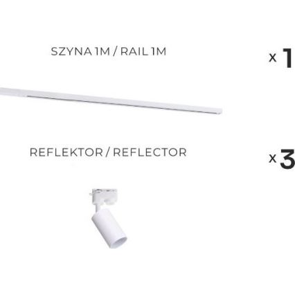 Zuma Line - Faretto per sistema 3xGU10/35W/230V bianco