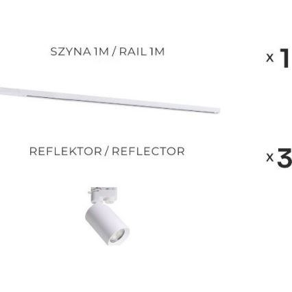 Zuma Line - Faretto nel sistema a binario 3xGU10/35W/230V bianco