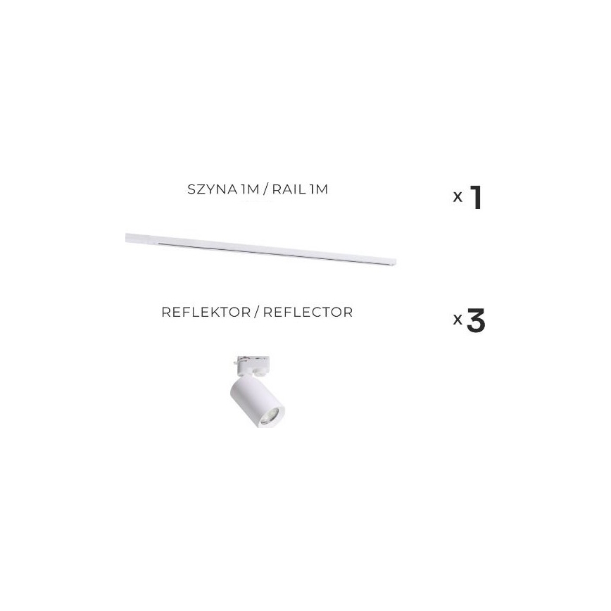 Zuma Line - Faretto nel sistema a binario 3xGU10/35W/230V bianco
