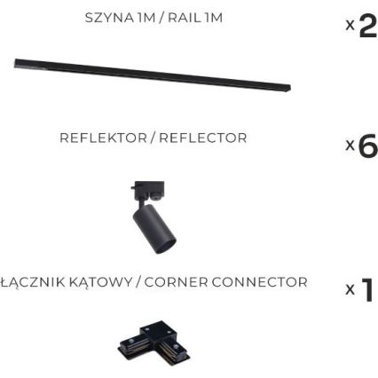 Zuma Line - Faretto su binario 6xGU10/35W/230V nero