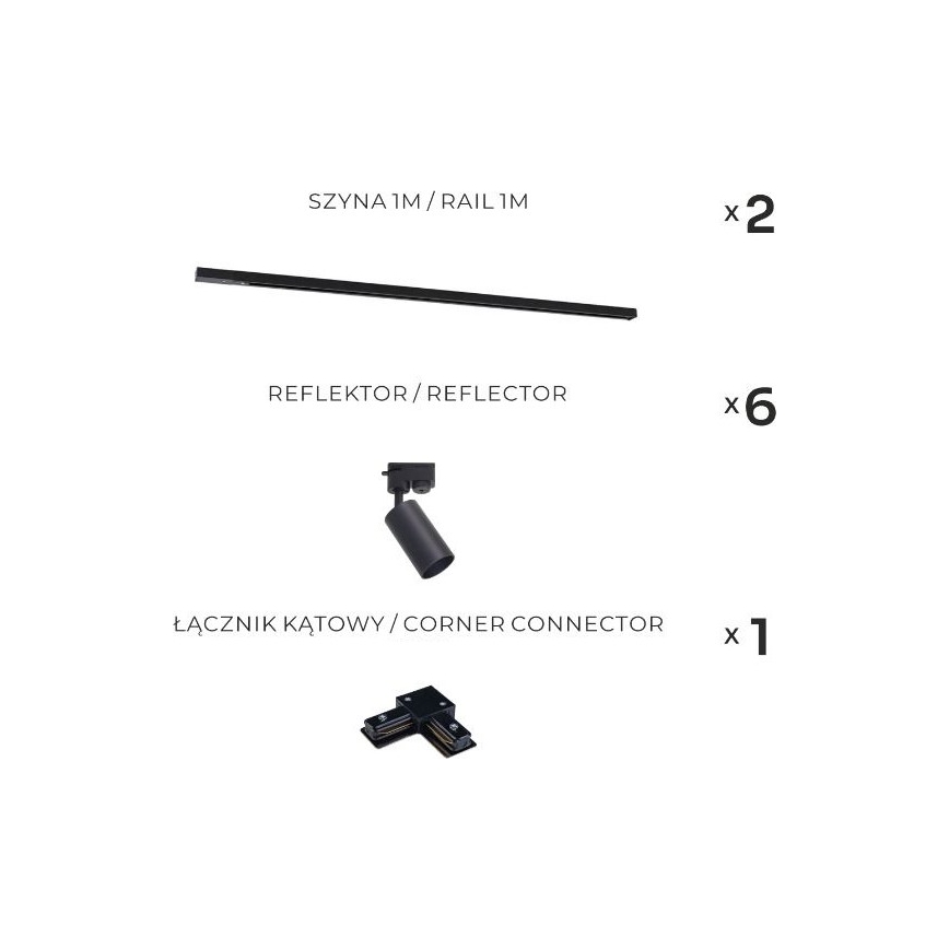 Zuma Line - Faretto su binario 6xGU10/35W/230V nero