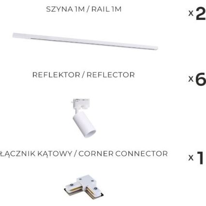 Zuma Line - Faretto nel sistema a binario 6xGU10/35W/230V bianco