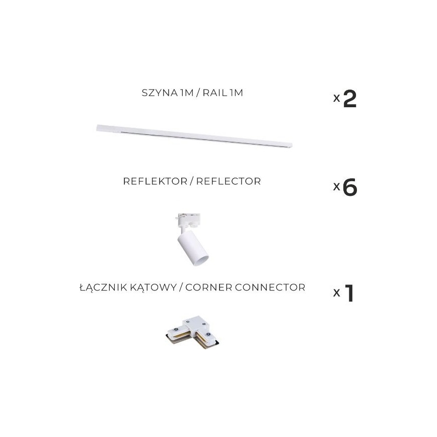 Zuma Line - Faretto nel sistema a binario 6xGU10/35W/230V bianco