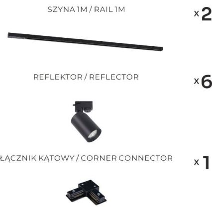 Zuma Line - Faretto a sistema di binari 6xGU10/35W/230V nero