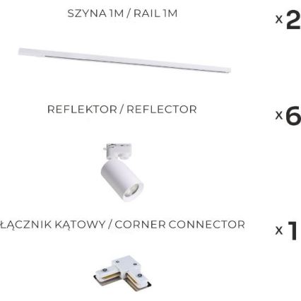 Zuma Line - Faretto a sistema di binari 6xGU10/35W/230V bianco