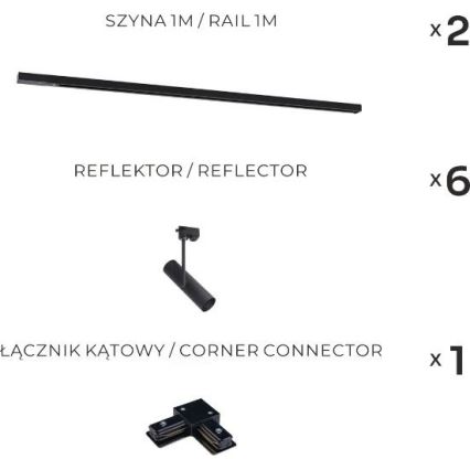 Zuma Line - Faretto su binario 6xGU10/35W/230V nero