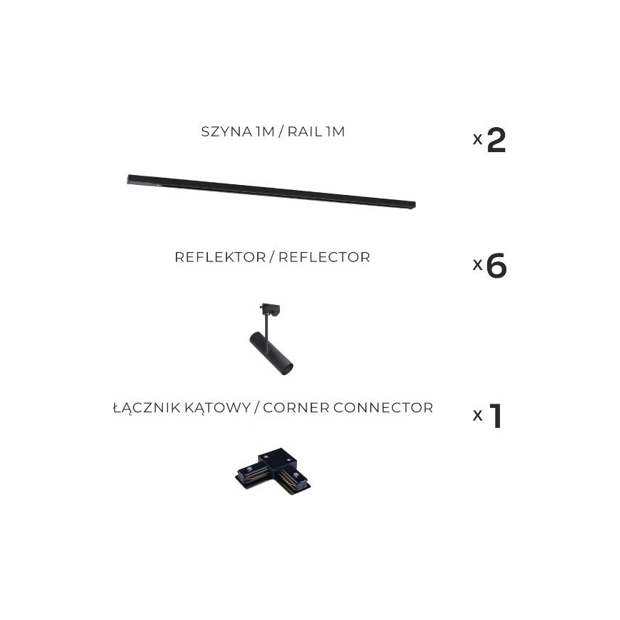 Zuma Line - Faretto su binario 6xGU10/35W/230V nero