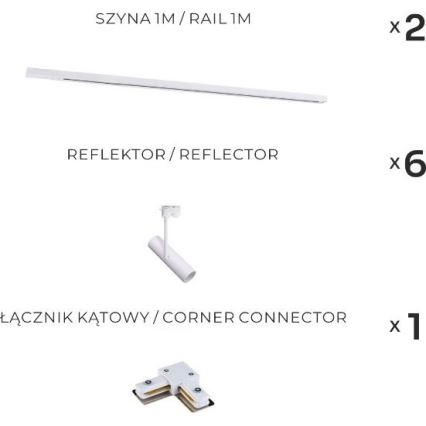 Zuma Line - Faretto su binario 6xGU10/35W/230V bianco
