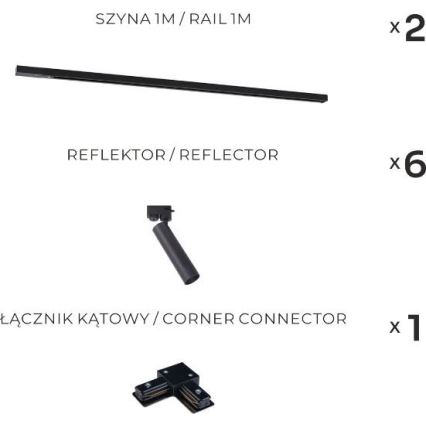 Zuma Line - Faretto per binario 6xGU10/35W/230V nero
