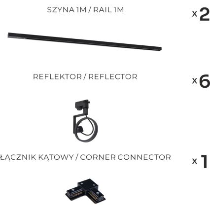 Zuma Line - Faretto su binario 6xGU10/15W/230V nero