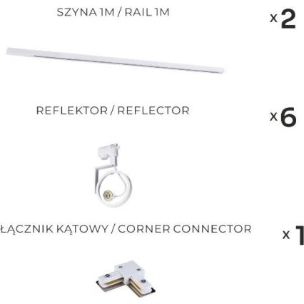 Zuma Line - Faretto per sistema a binario 6xGU10/15W/230V bianco