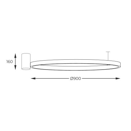 Zuma Line - Plafoniera LED LED/40W/230V 3000/4000/6000K diametro 90 cm nero