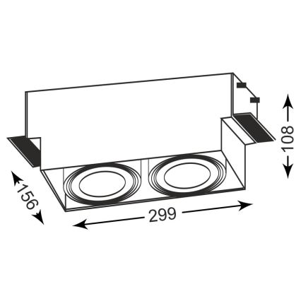 Zuma Line - Lampada da incasso 2xGU10-AR111/15W/230V bianca