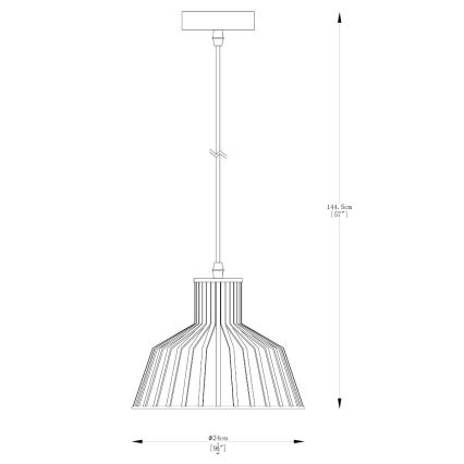 Zuma Line - Lampadario a sospensione con filo 1xE27/40W/230V diametro 24 cm oro