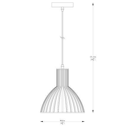 Zuma Line - Lampadario a sospensione con filo 1xE27/40W/230V diametro 25 cm oro