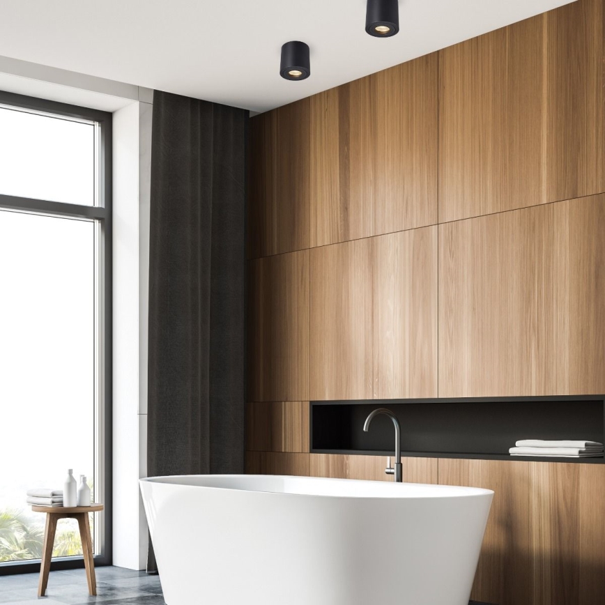 Zuma Line - Faretto da bagno dimmerabile LED RGBW 1xGU10/6W/230V IP44 nero + telecomando