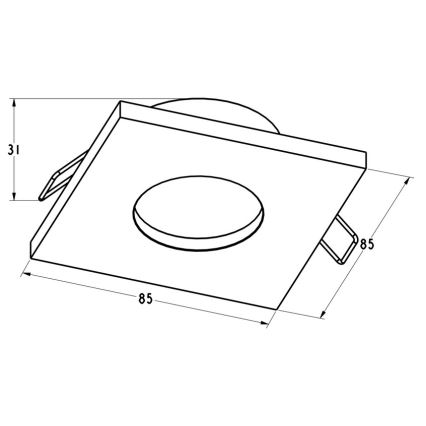 Zuma Line - Lampada da incasso da bagno 1xGU10/50W/230V IP54 nero