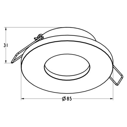 Zuma Line - Lampada da incasso per bagno 1xGU10/50W/230V IP54 nero