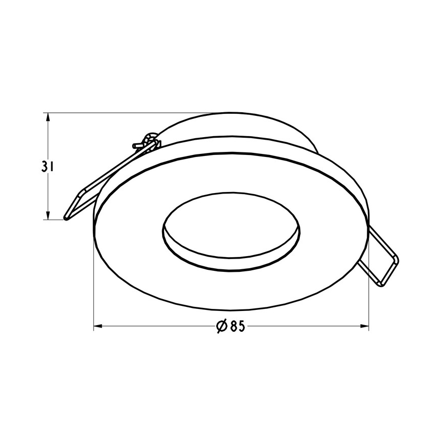 Zuma Line - Lampada da incasso per bagno 1xGU10/50W/230V IP54 nero