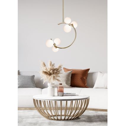 Zuma Line - Lampadario a sospensione con supporto rigido 6xG9/33W/230V oro