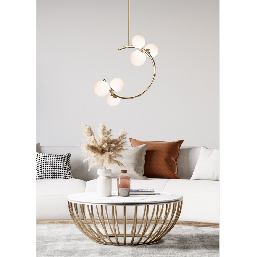 Zuma Line - Lampadario a sospensione con supporto rigido 6xG9/33W/230V oro