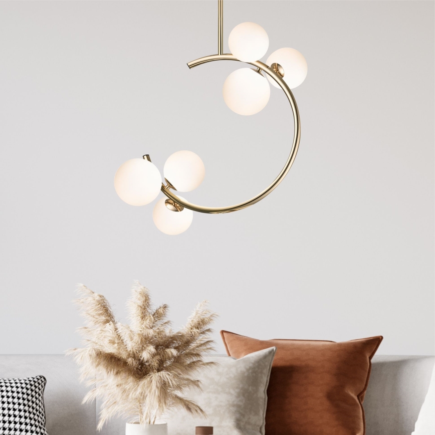 Zuma Line - Lampadario a sospensione con supporto rigido 6xG9/33W/230V oro