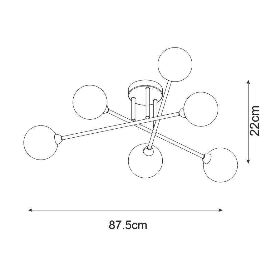 Zuma Line - Lampadario a plafone 6xG9/3W/230V nero