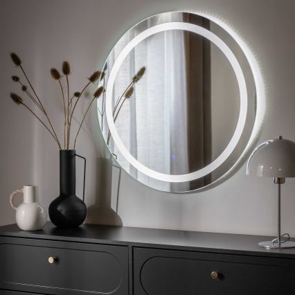 Zuma Line - Specchio da parete per bagno con retroilluminazione a LED/36W/230V 3000/4000/6000K diam. 80 cm IP44