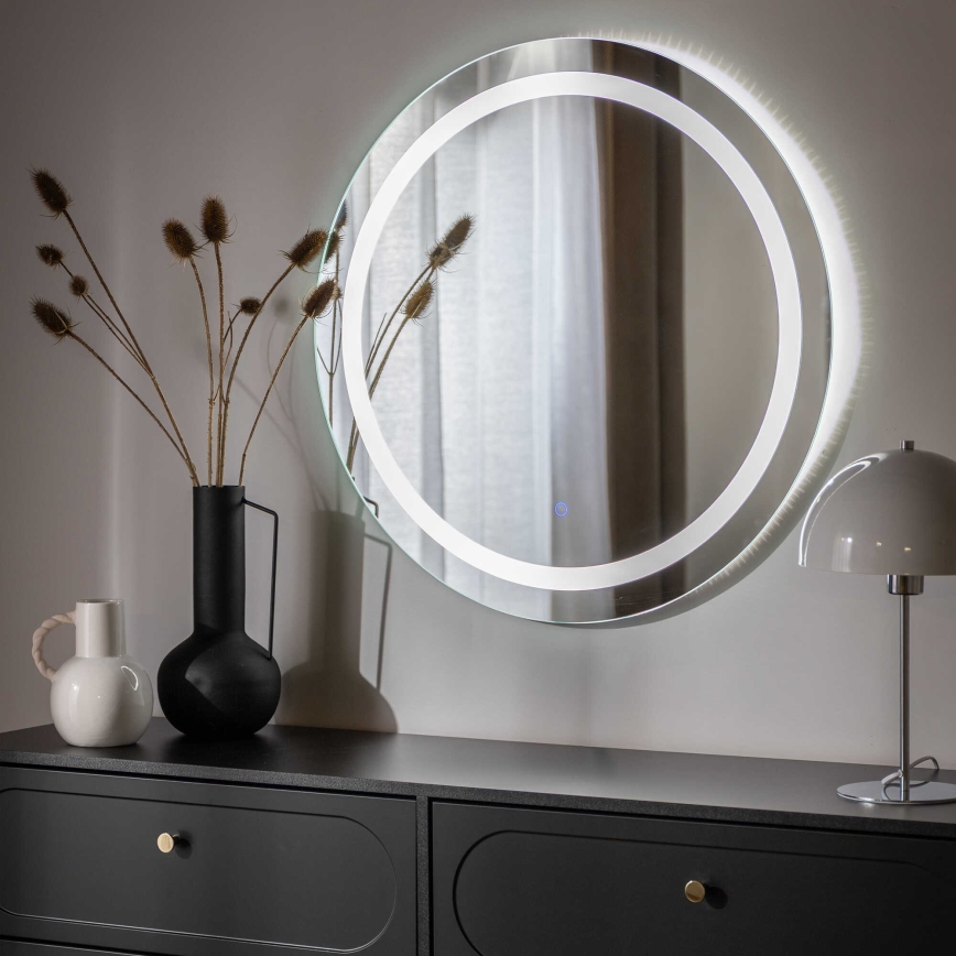 Zuma Line - Specchio da parete per bagno con retroilluminazione a LED/36W/230V 3000/4000/6000K diam. 80 cm IP44