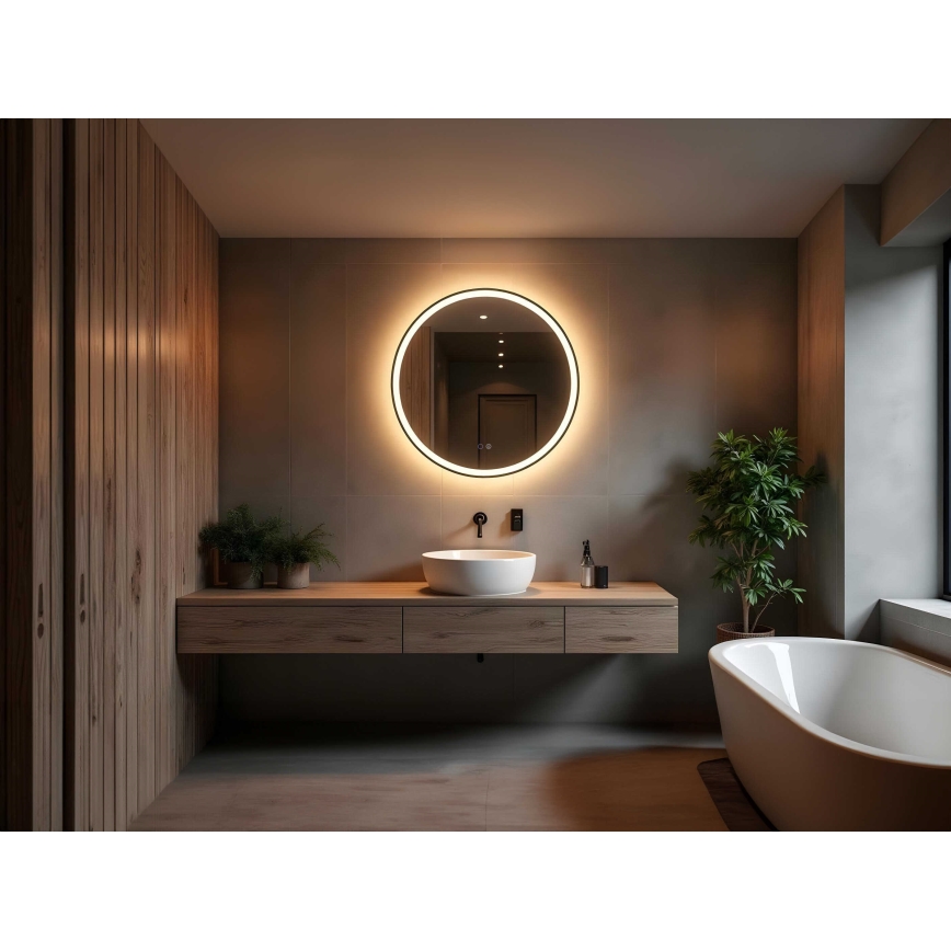 Zuma Line - LED Bagno riscaldato muro specchio con retroilluminazione LED/24W/230V 3000/4000/6000K diametro 80 cm IP44