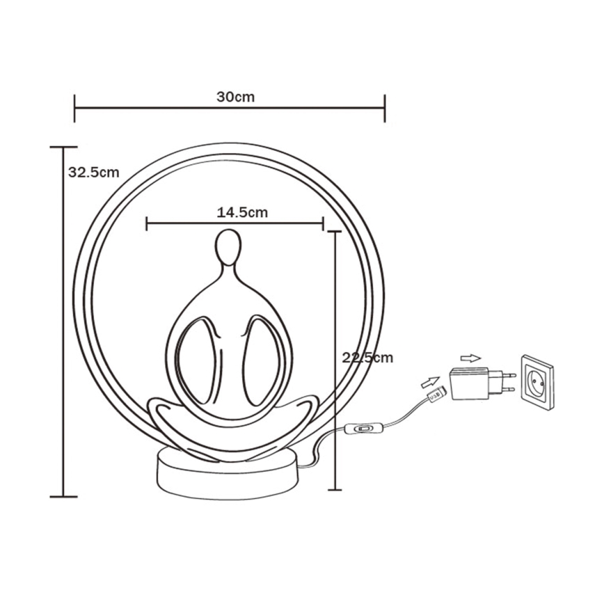 Zuma Line - Lampada da tavolo LED LED/4W/5V nero/oro