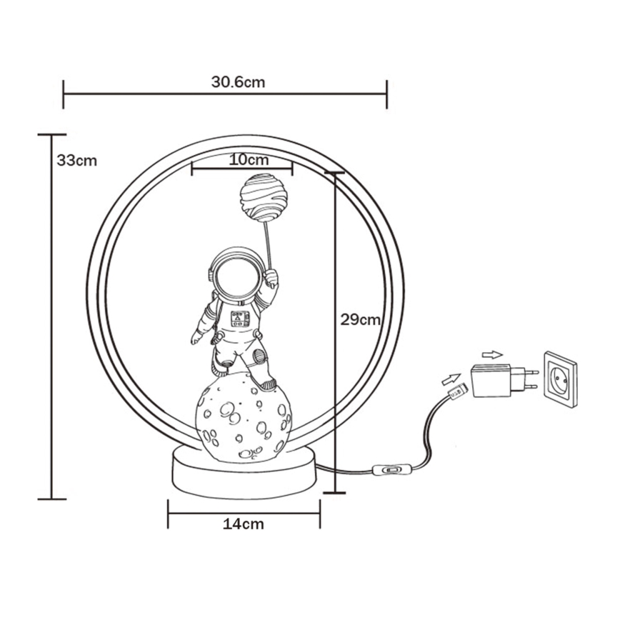 Zuma Line - Lampada da tavolo LED LED/4W/5V nero