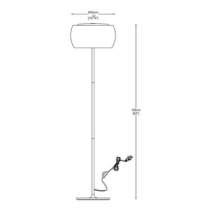 Zuma Line - Lampada da terra di cristallo 4xG9/42W/230V