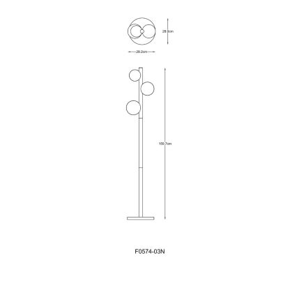 Zuma Line - Lampada da terra 3xG9/33W/230V dorata