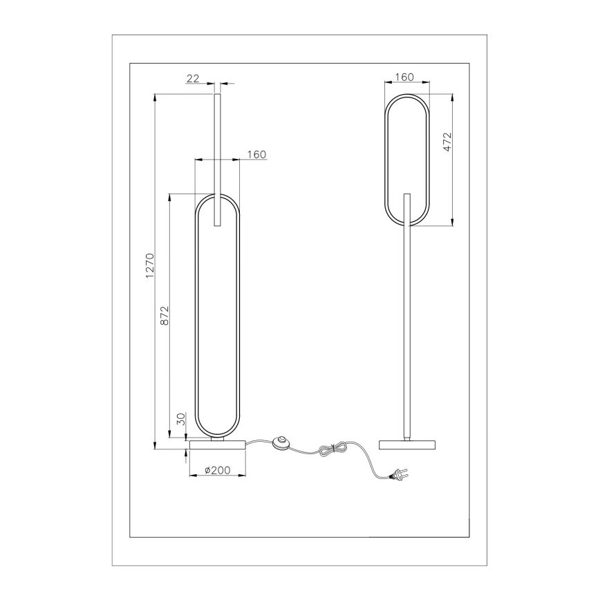 Zuma Line - Lampada da terra LED 2xLED/36W/230V nero/dorato