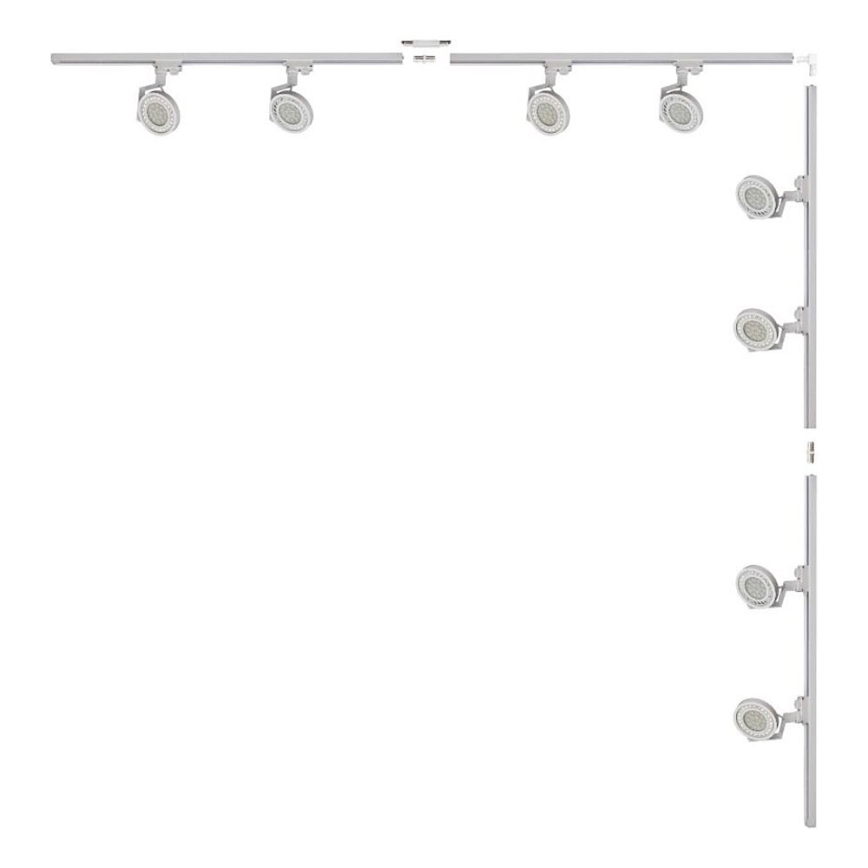 Zuma Line - Faretto a binario 8xGU10/15W/230V bianco