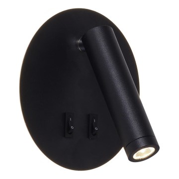 Zuma Line - Faretto da parete orientabile a LED LED/5,5W/230V 4000K + LED/2,5W 3000K nero