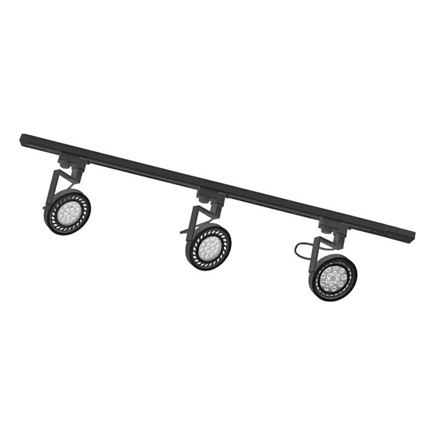 Zuma Line - Faretto per sistema a binario 3xGU10/15W/230V nero
