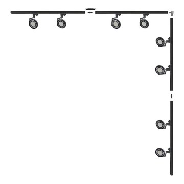 Zuma Line - Faretto per sistema di binario 8xGU10/15W/230V nero