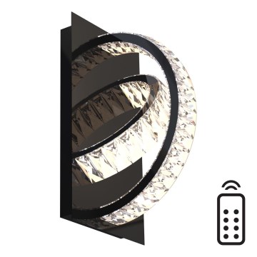 Zuma Line - Lampada da parete in cristallo dimmerabile LED/18W/230V 2700-6000K nero con telecomando