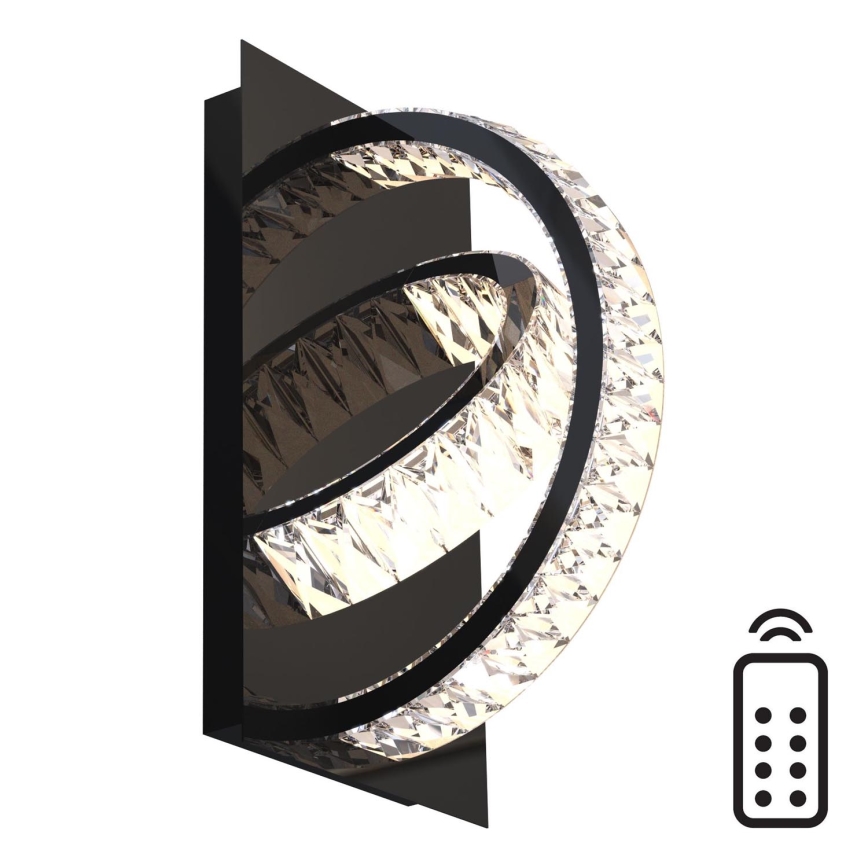 Zuma Line - Lampada da parete in cristallo dimmerabile LED/18W/230V 2700-6000K nero con telecomando