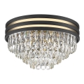 Zuma Line - Lampada da soffitto in cristallo 5xE14/40W/230V nero