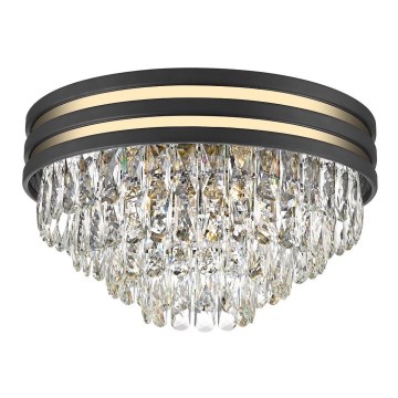 Zuma Line - Lampada da soffitto in cristallo 5xE14/40W/230V nero